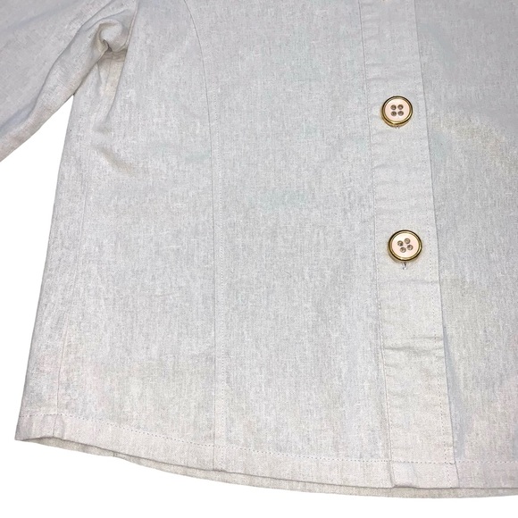 Vintage Tudor Court by Haband Lightweight Linen Blazer Jacket Neutral Casual - Picture 5 of 12